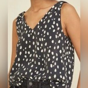 Amour Vert Black and Ivory Ninette Silk Blouse - NWT - Size 3X